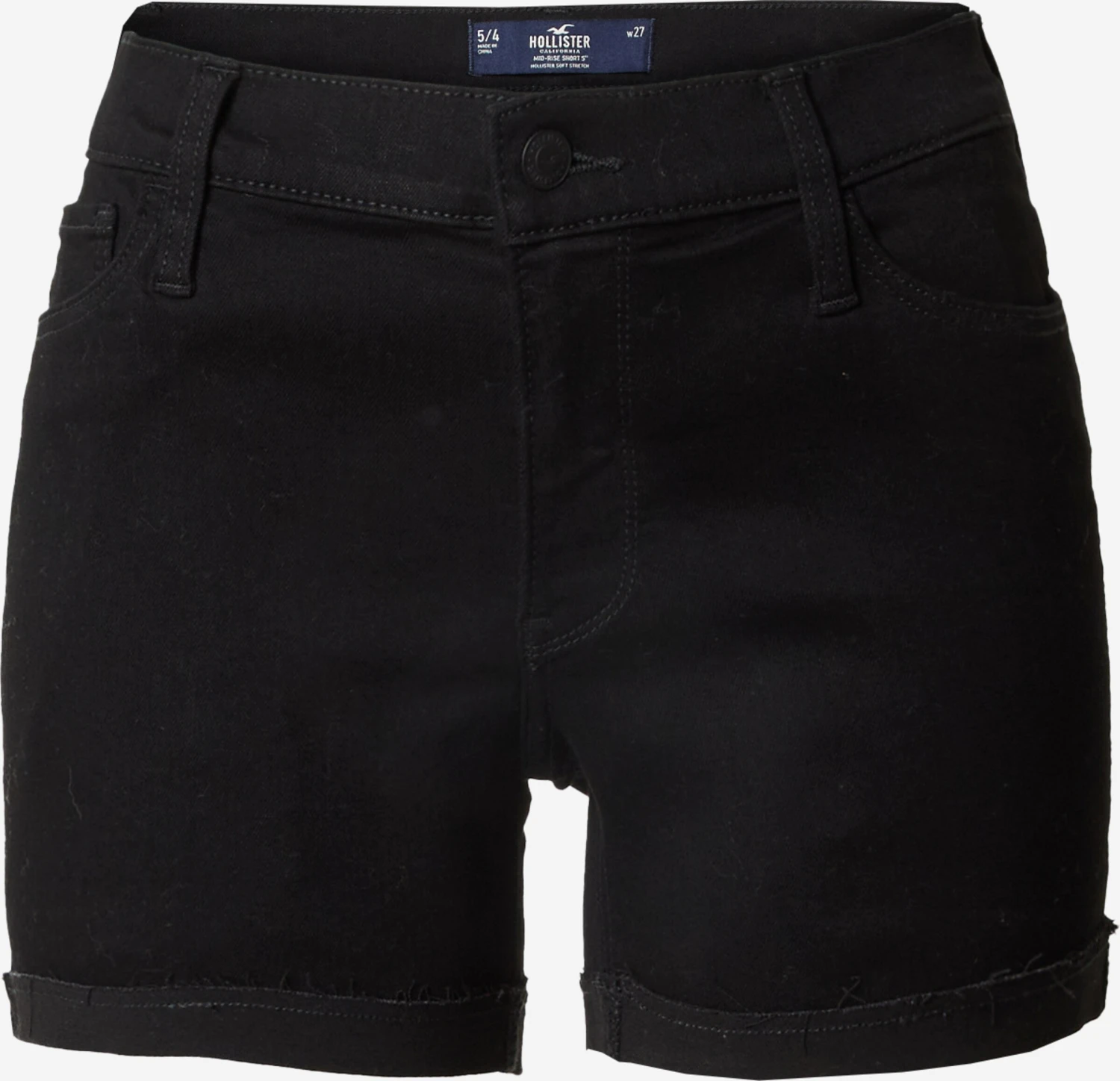 Hollister Denim Shorts Slimfit Jeans MR 5IN Dames Zwart 3 Hollister Denim Shorts Slimfit Jeans MR 5IN Dames Zwart