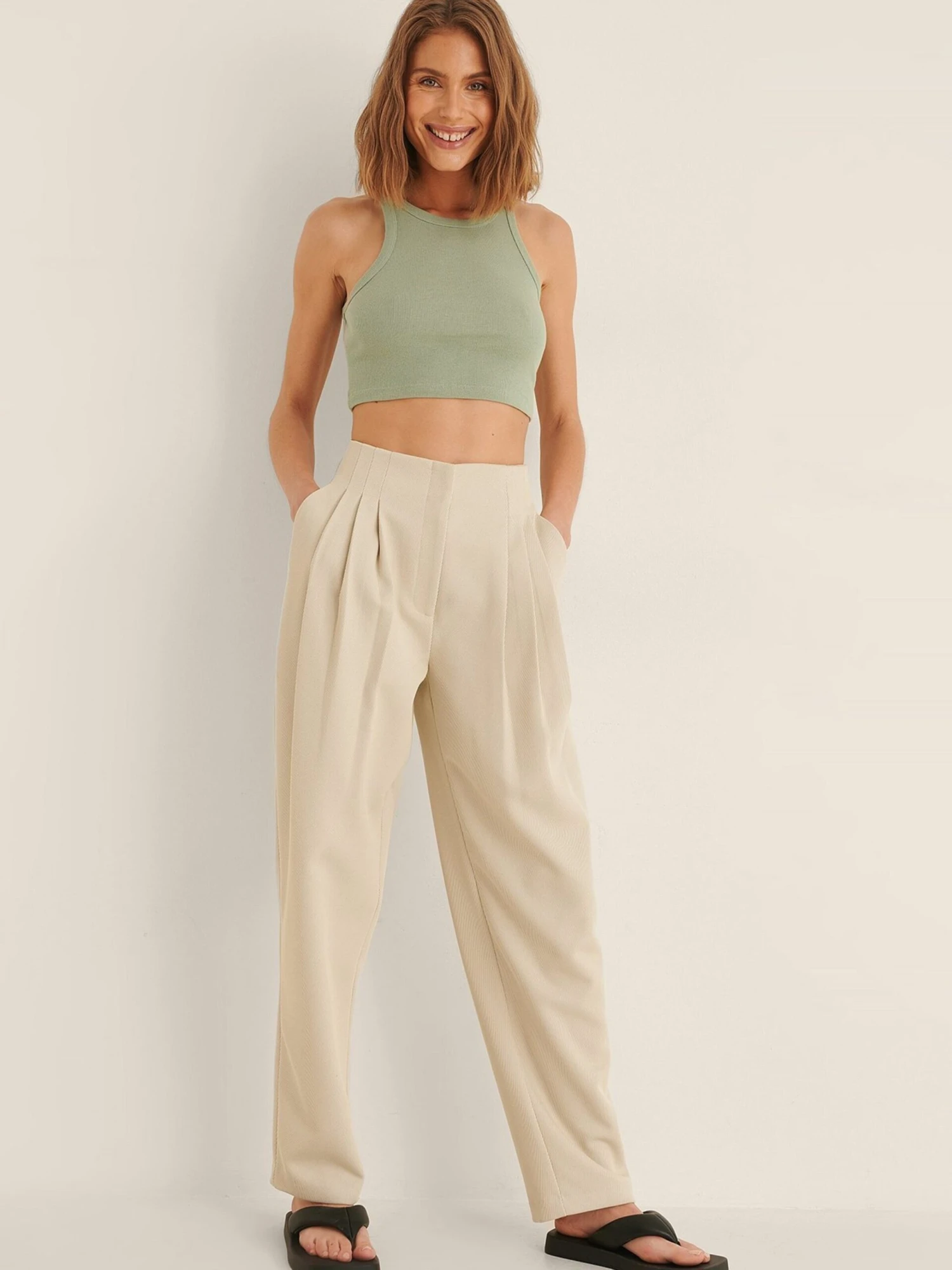 NA-KD Crop Tops Top Dames Groen 5 NA-KD Crop Tops Top Dames Groen - Afbeelding 3