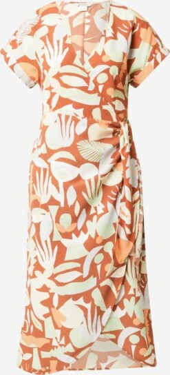 Monki Midi Jurken Jurk Dames Roestbruin