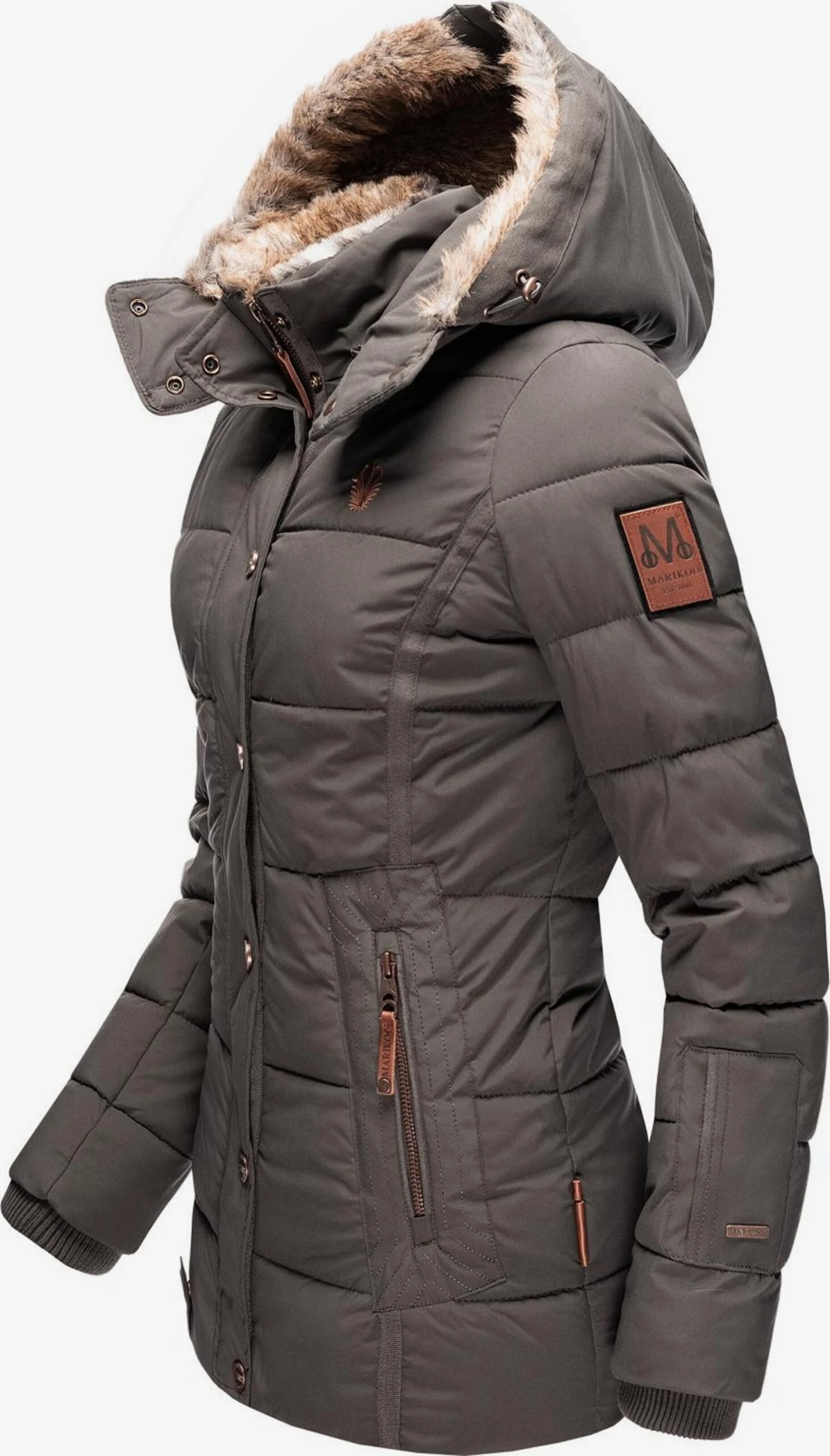 Marikoo Gewatteerde Jassen Winterjas Nekoo Dames Aardetinten 4 Marikoo Gewatteerde Jassen Winterjas Nekoo Dames Aardetinten - Afbeelding 2