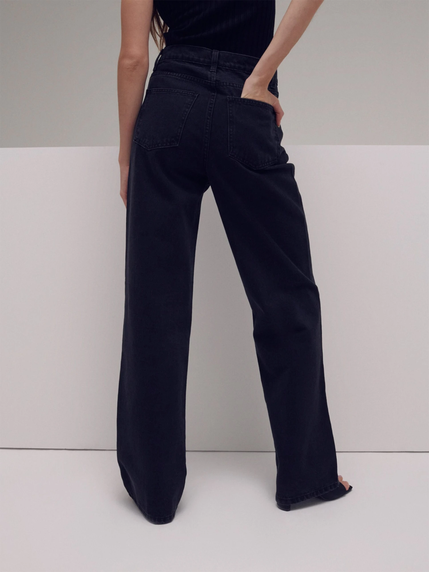 Wide Leg Wide Leg Jeans Tyra Dames Donkergrijs 5 Wide Leg Wide Leg Jeans Tyra Dames Donkergrijs - Afbeelding 3