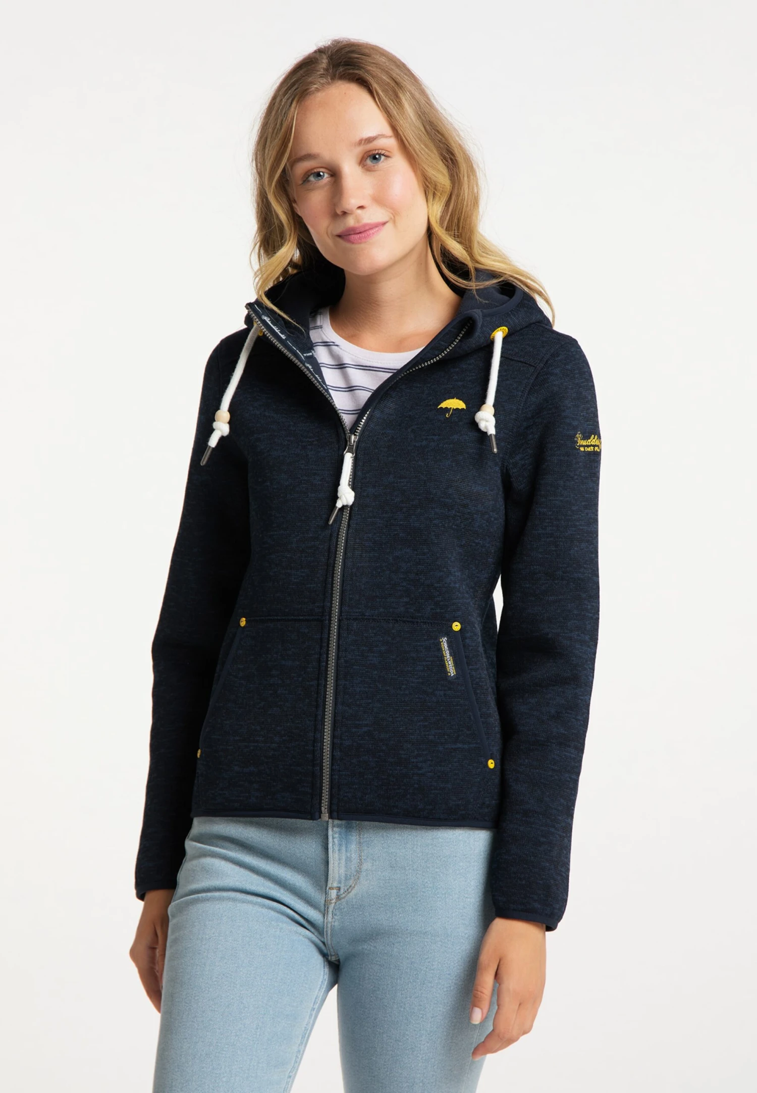 Schmuddelwedda Tussenjassen Tussenjas Dames Blauw Gemêleerd 4 Schmuddelwedda Tussenjassen Tussenjas Dames Blauw Gemêleerd - Afbeelding 2