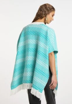 IZIA Ponchos & Kimonos Cape Dames Aqua -Dameskleding Verkoop Winkel 9f78b154400430e82f50e92c1f31385f