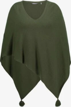 Ulla Popken Ponchos & Kimonos Cape Dames Kaki