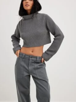 NA-KD Hoodies Trui Dames Grijs