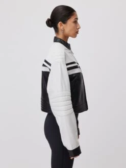 Leren Jassen Tussenjas Giona Dames Zwart / Wit -Dameskleding Verkoop Winkel a905cfecffee252e4e13568cbead6e60