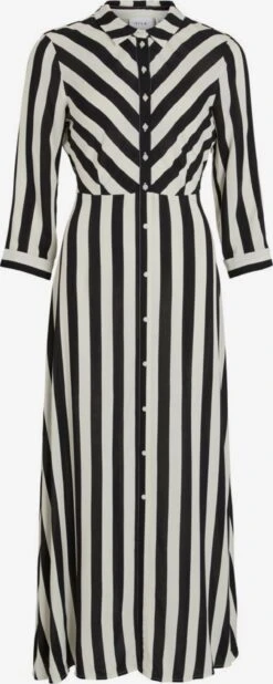 Vila Maxi Jurken Jurk Dames Zwart / Wit
