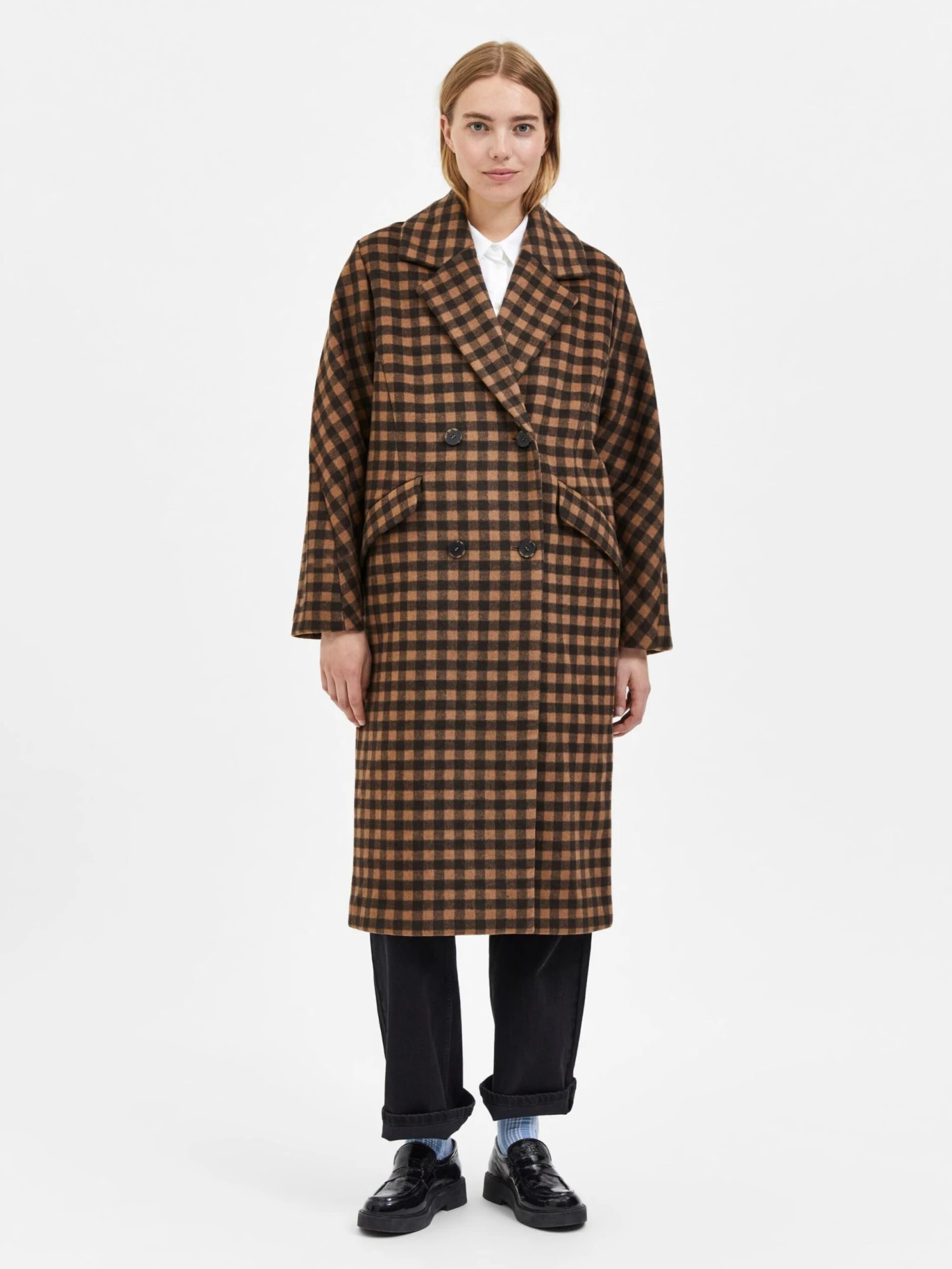 Selected Femme Tussenmantels Tussenmantel Dames Lichtbruin / Donkerbruin 4 Selected Femme Tussenmantels Tussenmantel Dames Lichtbruin / Donkerbruin - Afbeelding 2