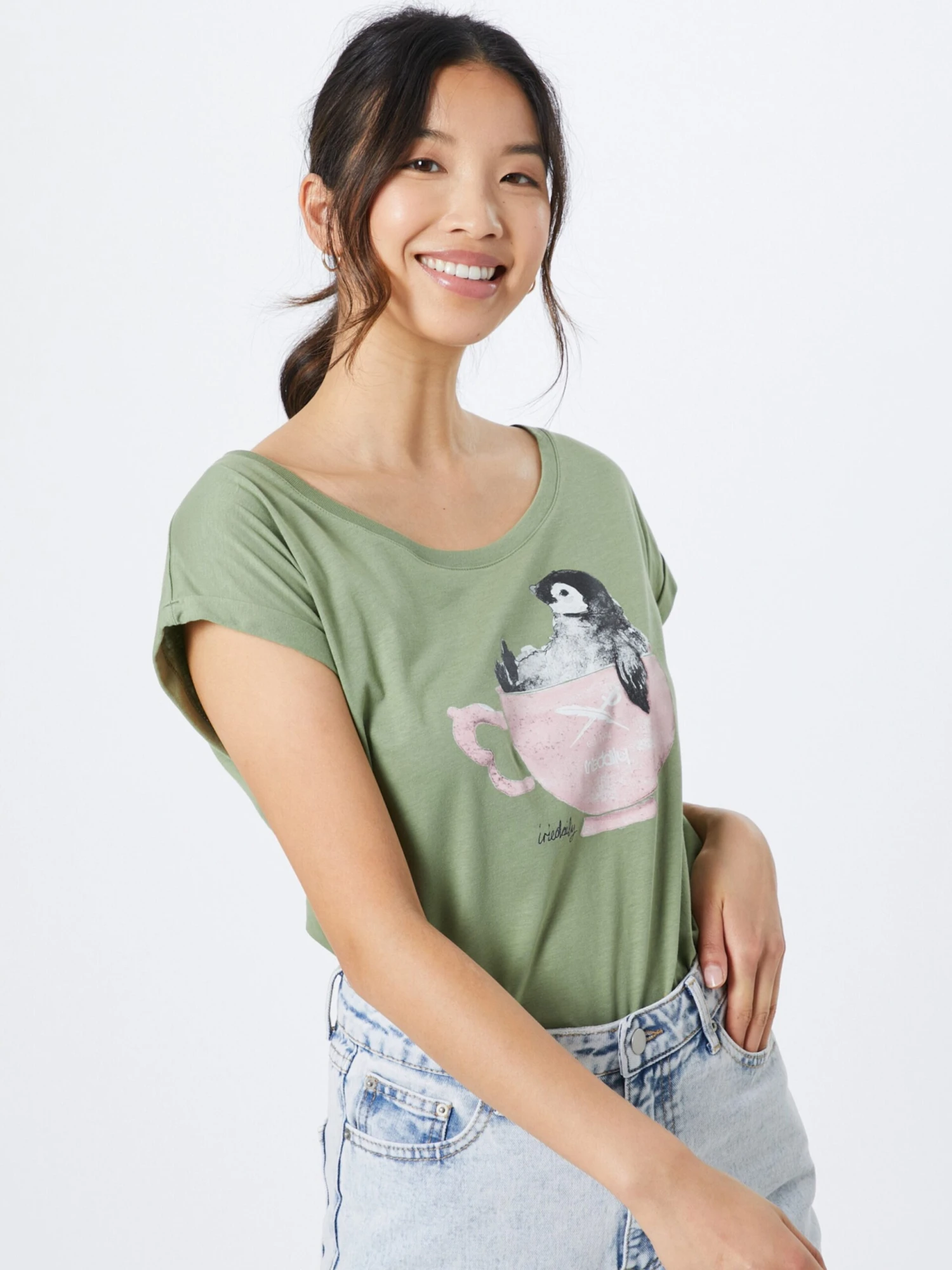 Iriedaily T-shirts Shirt Pingulax Tee Dames Olijfgroen 4 Iriedaily T-shirts Shirt Pingulax Tee Dames Olijfgroen - Afbeelding 2