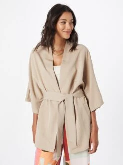 URBAN CLASSICS Ponchos & Kimonos Kimono Dames Lichtbeige -Dameskleding Verkoop Winkel b0f2dd9a97df98bd3701585927e0d0fd