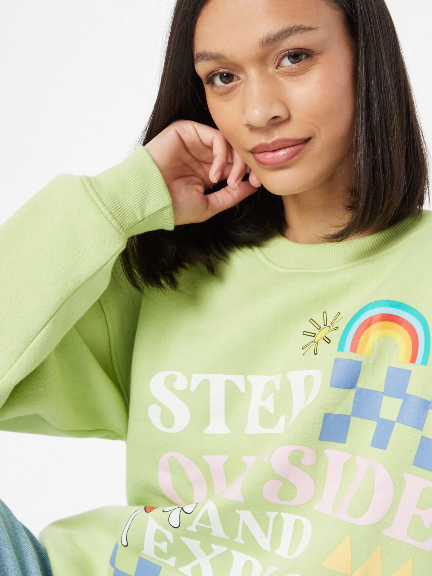 Daisy Street Sweatshirts Sweatshirt Dames Limoen 4 Daisy Street Sweatshirts Sweatshirt Dames Limoen - Afbeelding 2