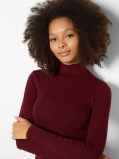 BERSHKA Jerseyjurken Jurk Dames Bourgogne -Dameskleding Verkoop Winkel ba974b58c850a938390b5c2e44ebdeac