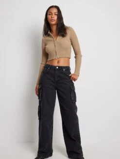 NA-KD Lange Truien Trui Dames Donkerbeige -Dameskleding Verkoop Winkel c56e089f7ff54a3751e3061afb868e4e