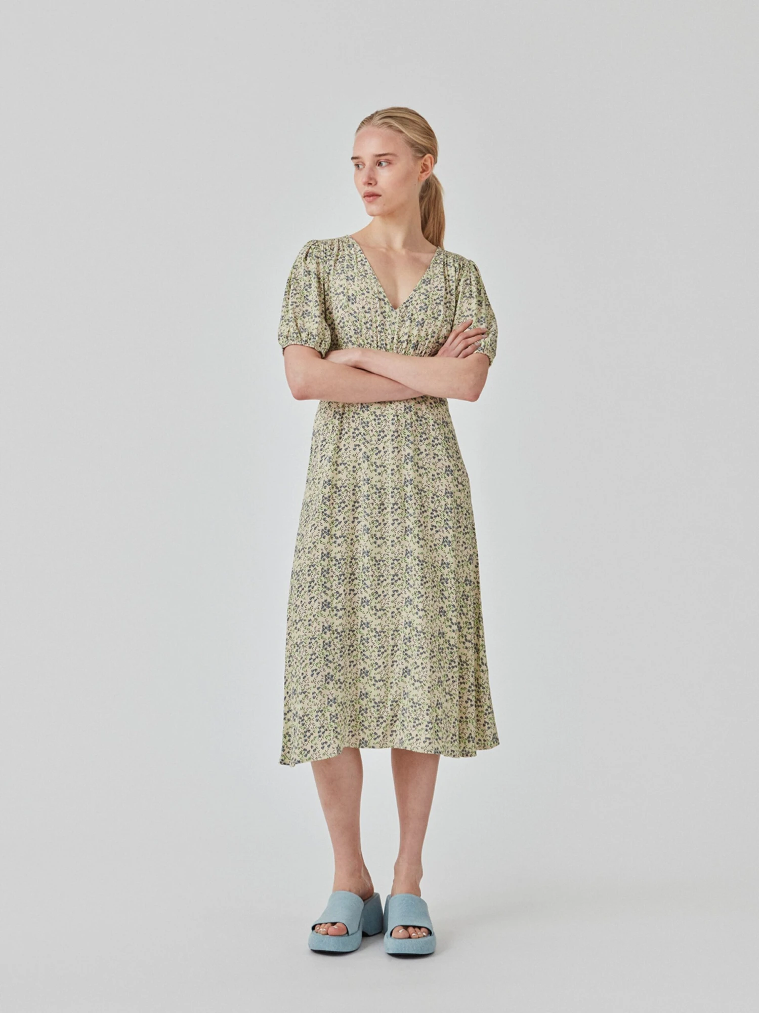 Modström Maxi Jurken Jurk Raven Dames Groen Gemêleerd 6 Modström Maxi Jurken Jurk Raven Dames Groen Gemêleerd - Afbeelding 4