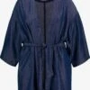 Ulla Popken Ponchos & Kimonos Kimono Dames Blauw -Dameskleding Verkoop Winkel c84032a8819c9676fbf3a06227107dfc