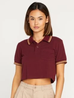 Volcom Polos Shirt Poolup Dames Bourgogne -Dameskleding Verkoop Winkel c863496e02fdcbafba192a4a77752f89