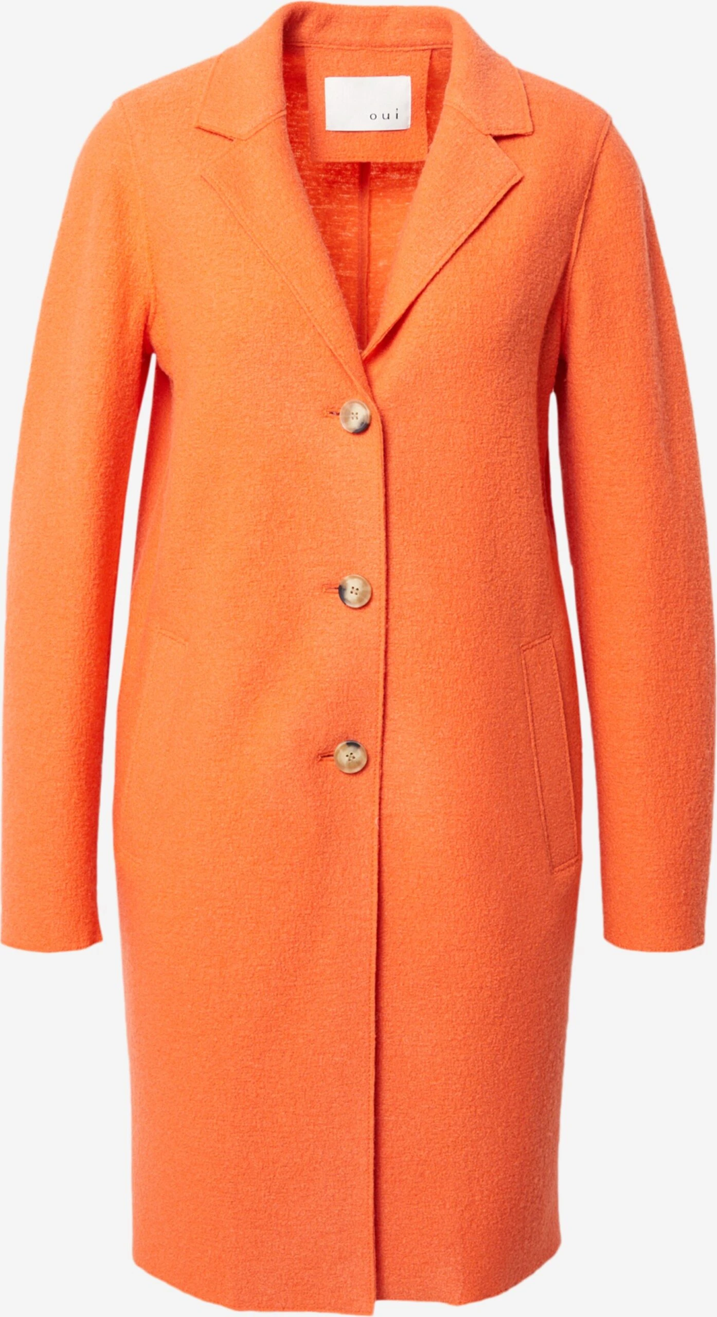 Oui Wollen Mantels Tussenmantel Mayson Dames Oranje 3 Oui Wollen Mantels Tussenmantel Mayson Dames Oranje