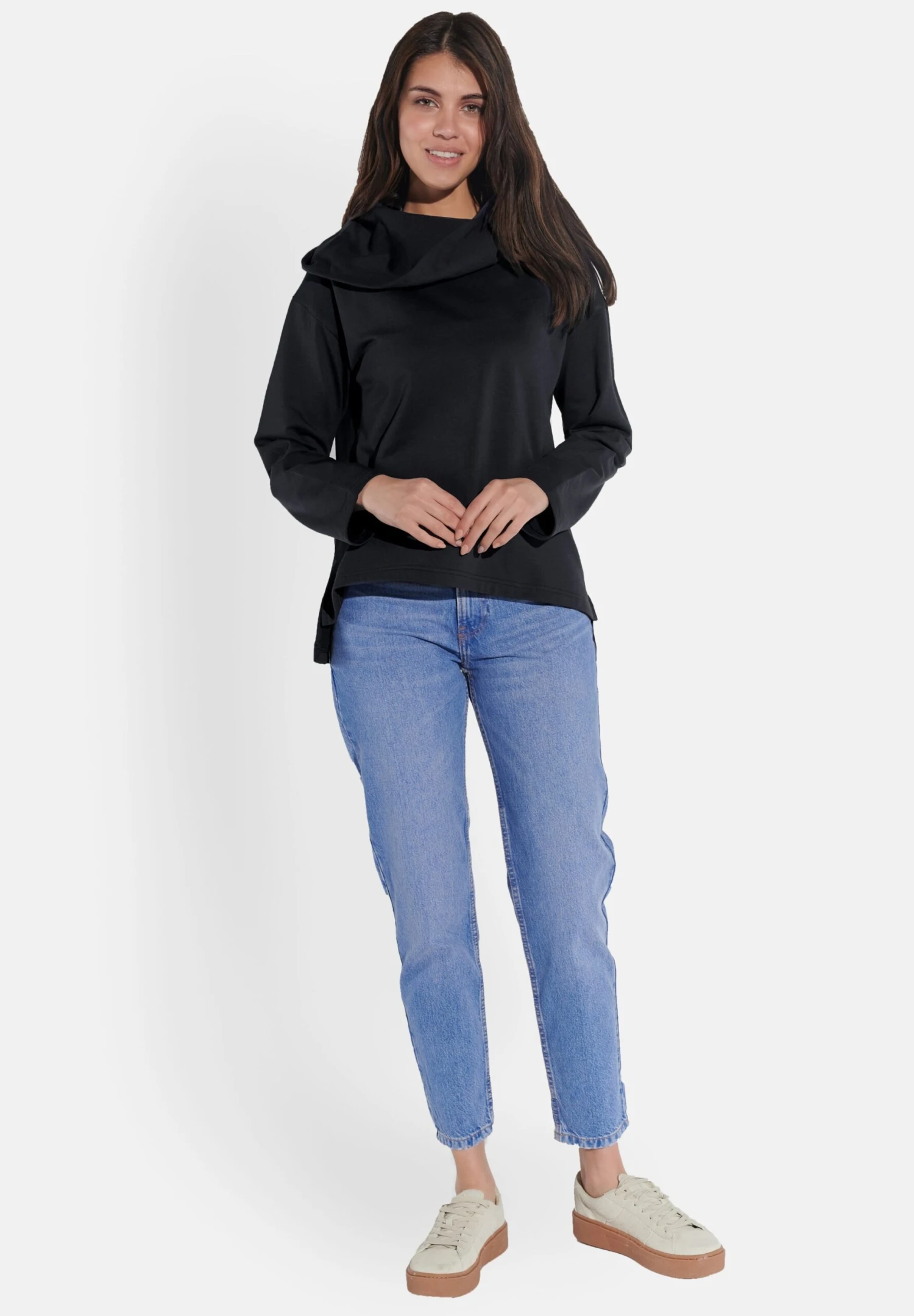 Hoodies Sweatshirt Dames Zwart 5 Hoodies Sweatshirt Dames Zwart - Afbeelding 3