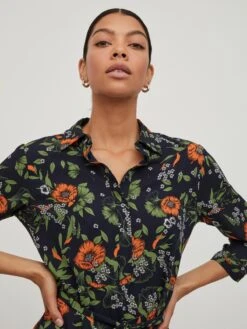 Vila Blousejurken Blousejurk Dames Navy -Dameskleding Verkoop Winkel ccbd0e2c1877572716baa270e7c02f53