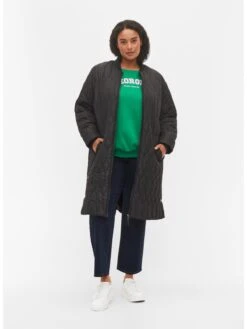 Zizzi Gewatteerde Jassen Winterjas CAMP Dames Zwart -Dameskleding Verkoop Winkel d2d8403ca154f78615ae7b371a3f636f