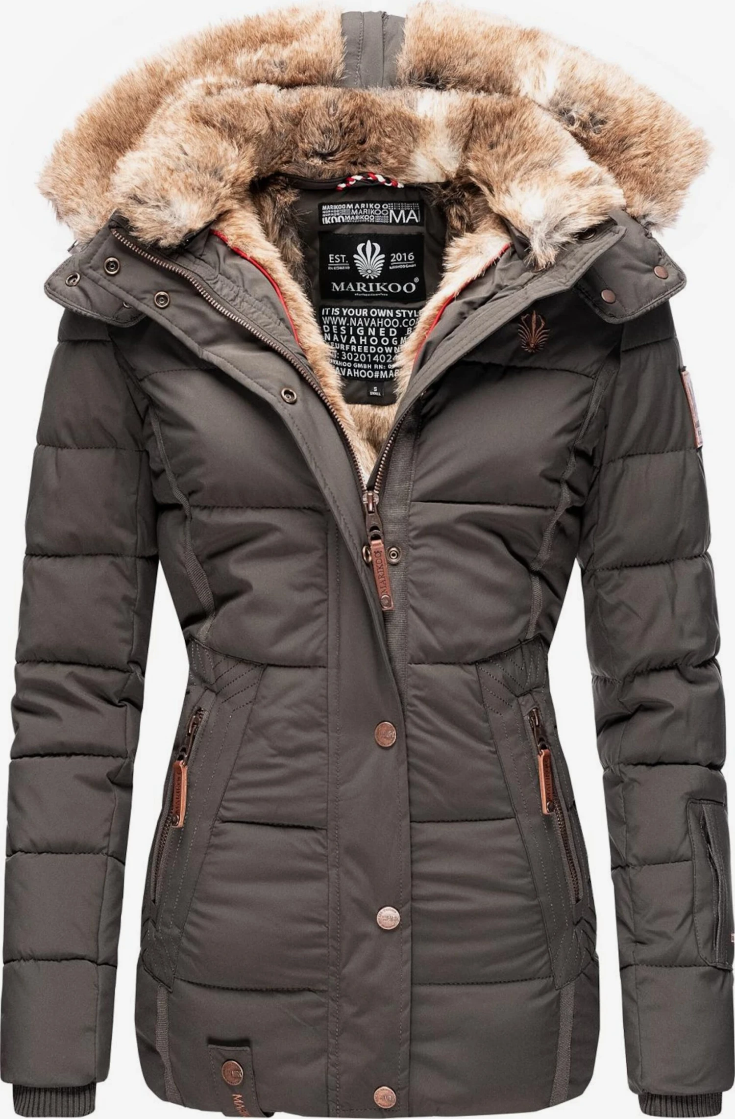 Marikoo Gewatteerde Jassen Winterjas Nekoo Dames Aardetinten 3 Marikoo Gewatteerde Jassen Winterjas Nekoo Dames Aardetinten