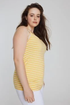 Ulla Popken Spaghetti Tops Top Dames Lichtgeel -Dameskleding Verkoop Winkel e630c752f20adf8efad0cdc9aba8b486