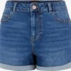 Pieces Denim Shorts Regular Jeans Pacy Dames Blauw