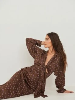 NA-KD Maxi Jurken Jurk Dames Bruin -Dameskleding Verkoop Winkel ead30e88404385b6d760ca7361367956