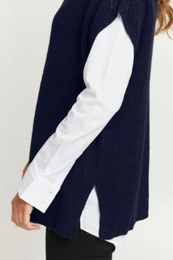 Fransa Lange Truien Trui FRERETTA Dames Blauw -Dameskleding Verkoop Winkel ec57e131b6e7047515bfb48aad29f675