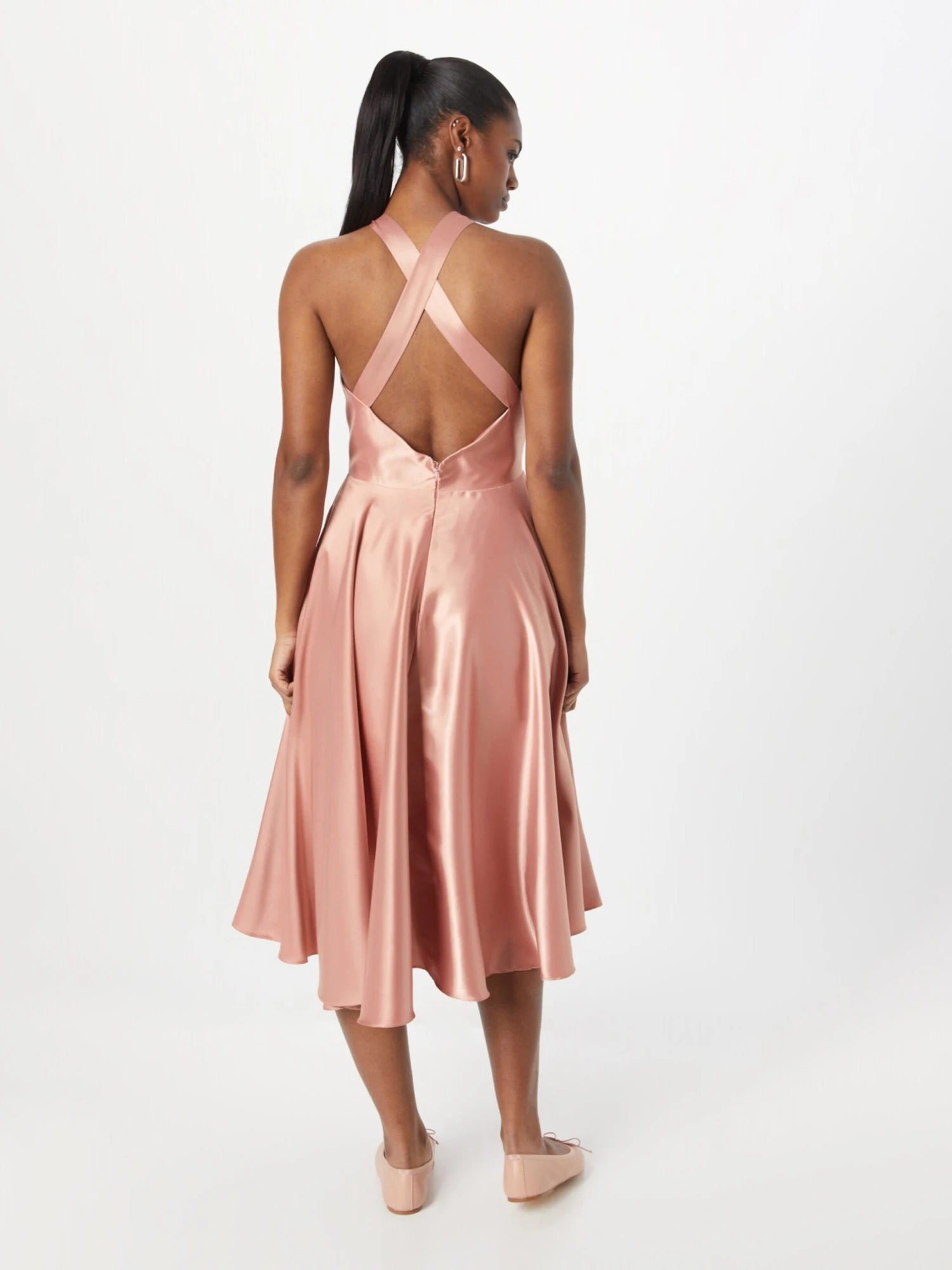 Midi Jurken Jurk Dames Poederroze 6 Midi Jurken Jurk Dames Poederroze - Afbeelding 4