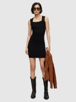 AllSaints Gebreide Jurken Gebreide Jurk BARDI Dames Zwart -Dameskleding Verkoop Winkel f615bb116c6dd18cc8513f3c2502ba13