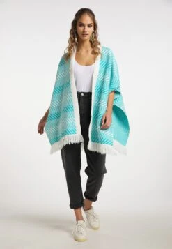 IZIA Ponchos & Kimonos Cape Dames Aqua -Dameskleding Verkoop Winkel f94e9b2eb8d12055e0ac3f53a8a49161