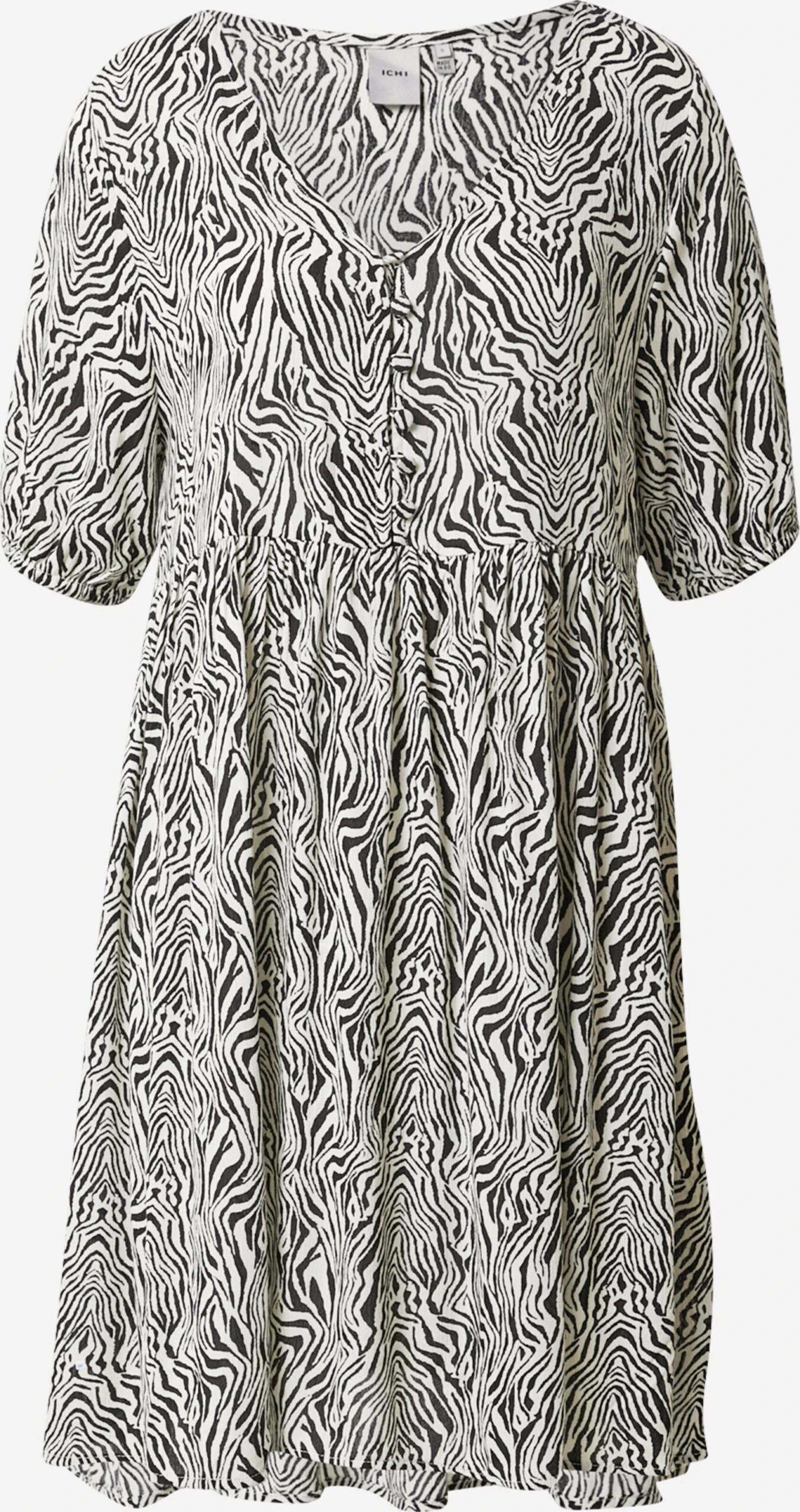 ICHI Mini Jurken Jurk Dames Zwart / Wit 3 ICHI Mini Jurken Jurk Dames Zwart / Wit