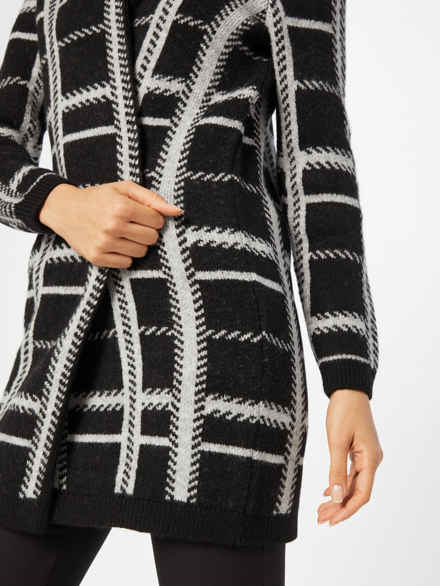 ONLY Lange Vesten Gebreide Mantel BERNA Dames Zwart 4 ONLY Lange Vesten Gebreide Mantel BERNA Dames Zwart - Afbeelding 2