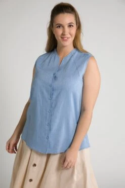Ulla Popken Blouse Tops Blouse Dames Hemelsblauw -Dameskleding Verkoop Winkel ff0ad0efc58f58e8f134dc3abb01c9e8