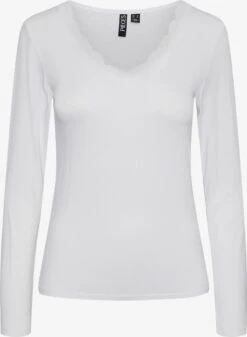 Pieces Longsleeves Shirt BARBERA Dames Wit